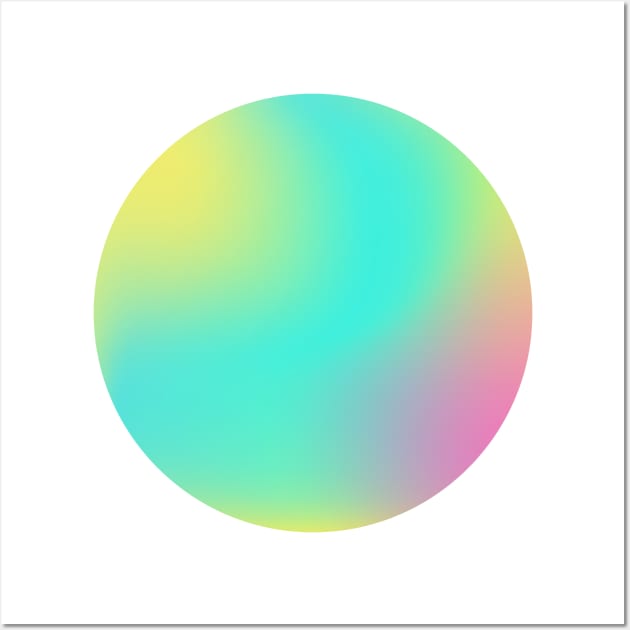 Turquoise, Yellow and Pink Neon Gradient Wall Art by love-fi